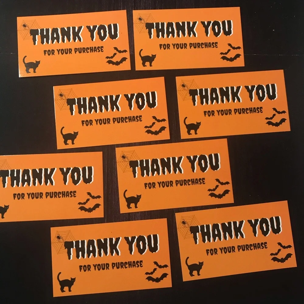 🎃 4x$20 //30 thank you glossy Halloween cards 3.5x2